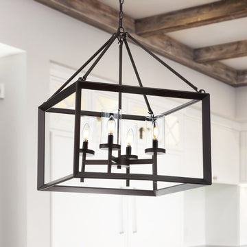Anna 12" Metal/Glass LED Pendant - JONATHAN Y